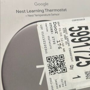Google Nest Learning Thermostat with Sensor
